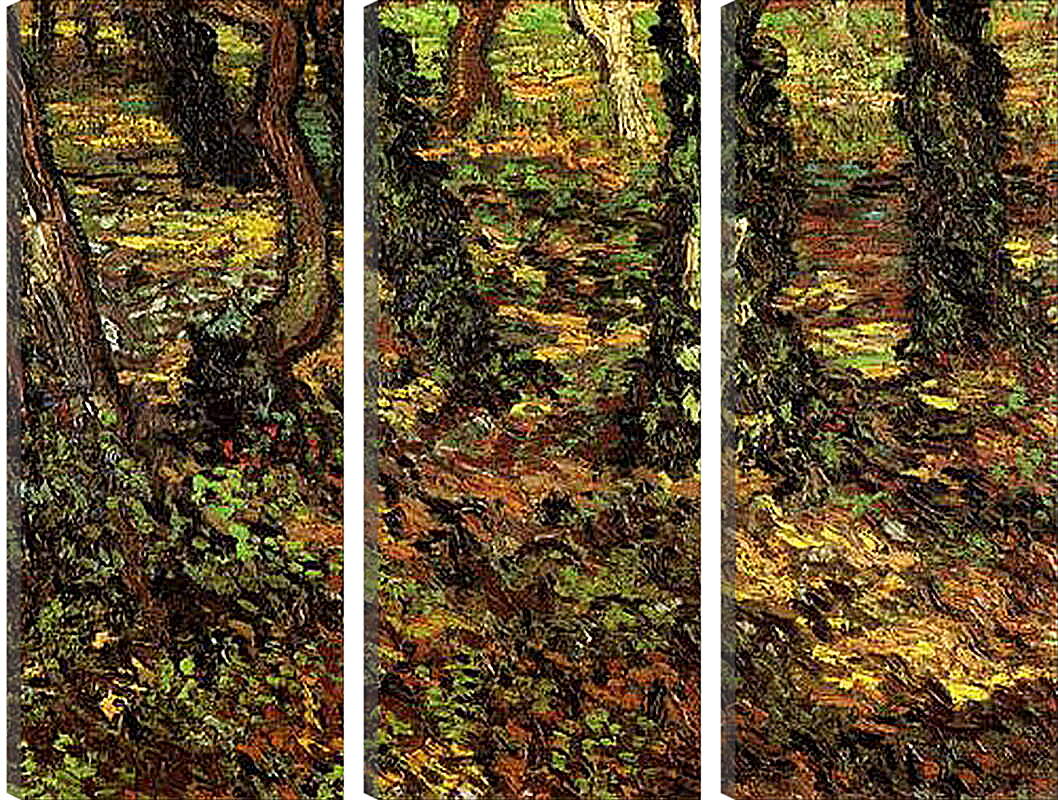 Модульная картина - Tree Trunks with Ivy 2. Винсент Ван Гог
