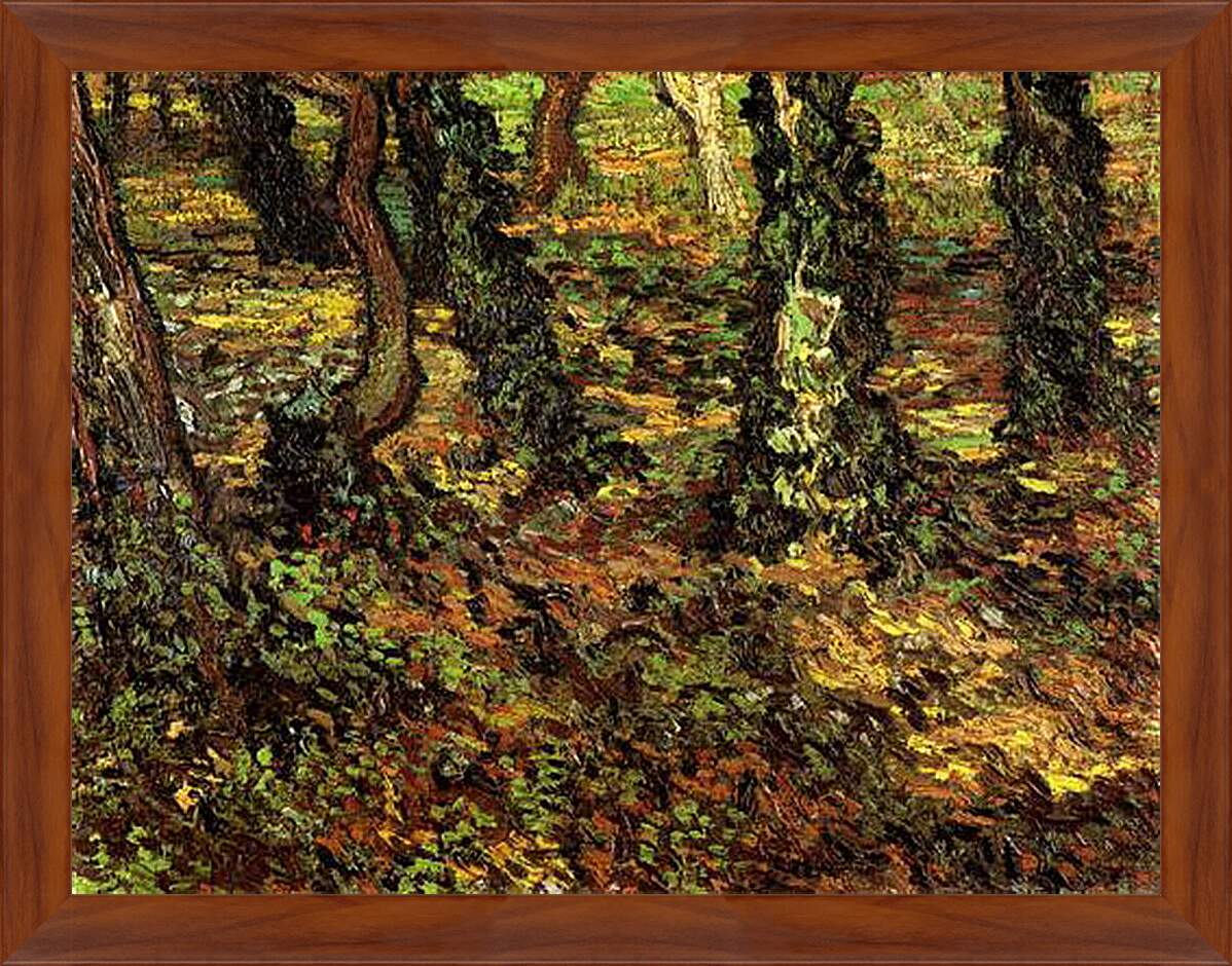 Картина в раме - Tree Trunks with Ivy 2. Винсент Ван Гог