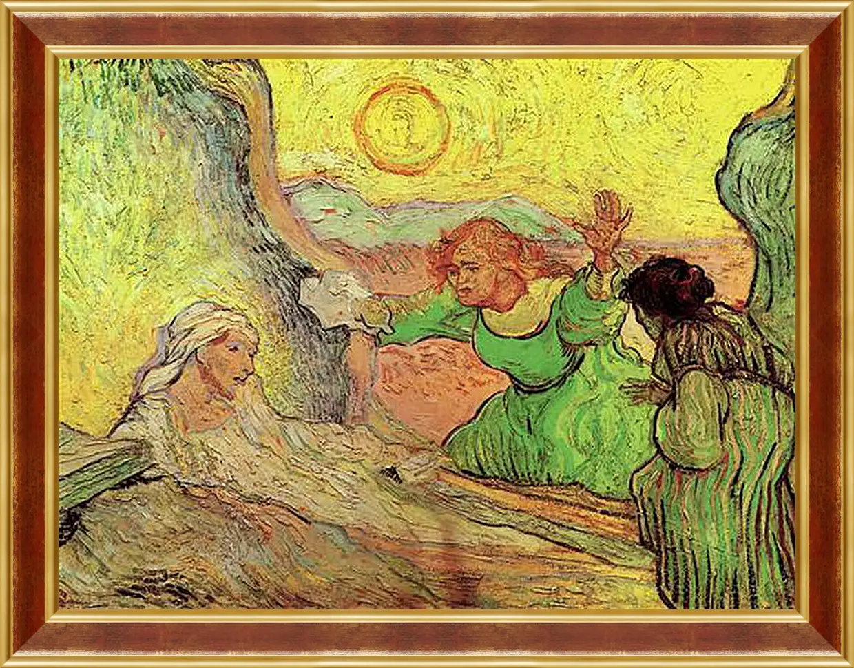 Картина в раме - The Raising of Lazarus after Rembrandt. Винсент Ван Гог
