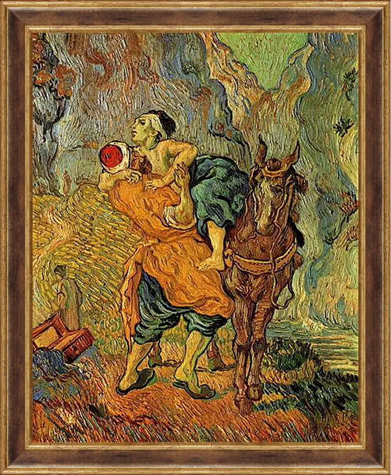 Картина в раме - The Good Samaritan after Delacroix. Винсент Ван Гог
