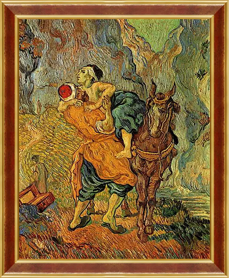 Картина в раме - The Good Samaritan after Delacroix. Винсент Ван Гог