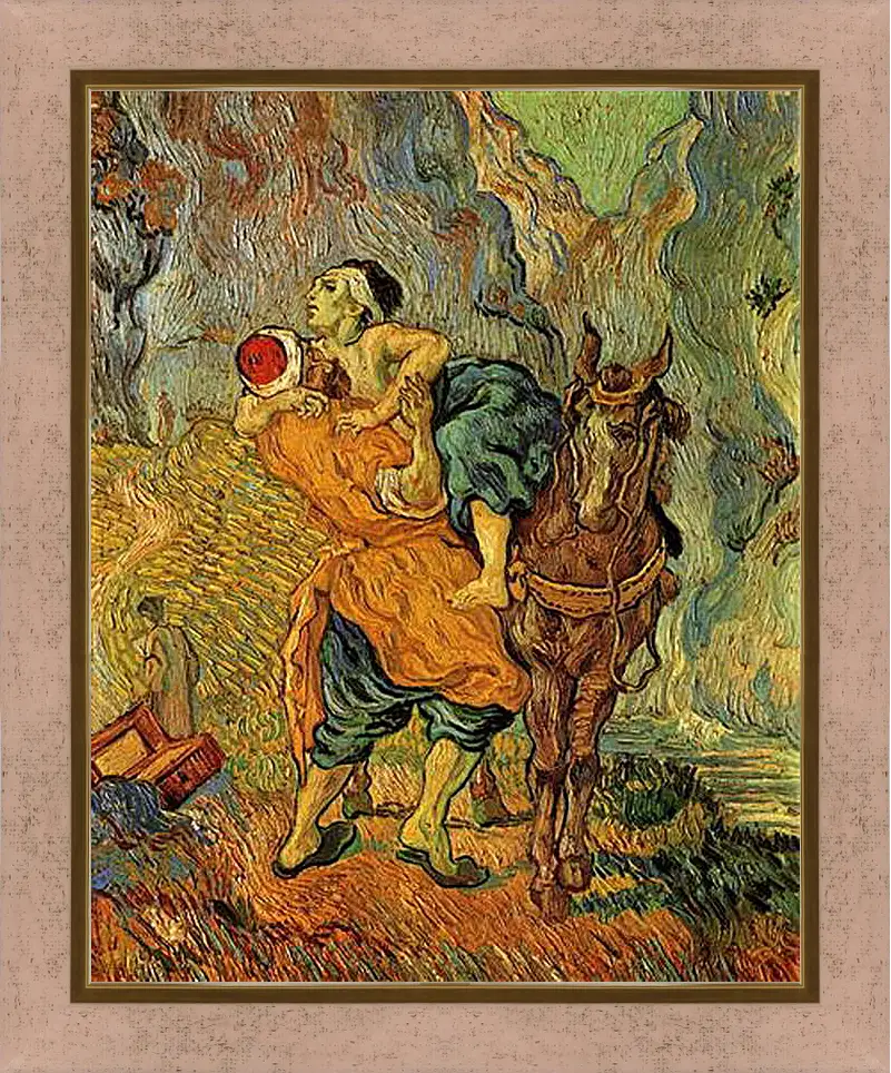 Картина в раме - The Good Samaritan after Delacroix. Винсент Ван Гог