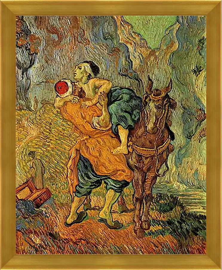 Картина в раме - The Good Samaritan after Delacroix. Винсент Ван Гог