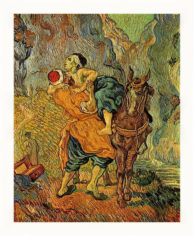 Картина в раме - The Good Samaritan after Delacroix. Винсент Ван Гог
