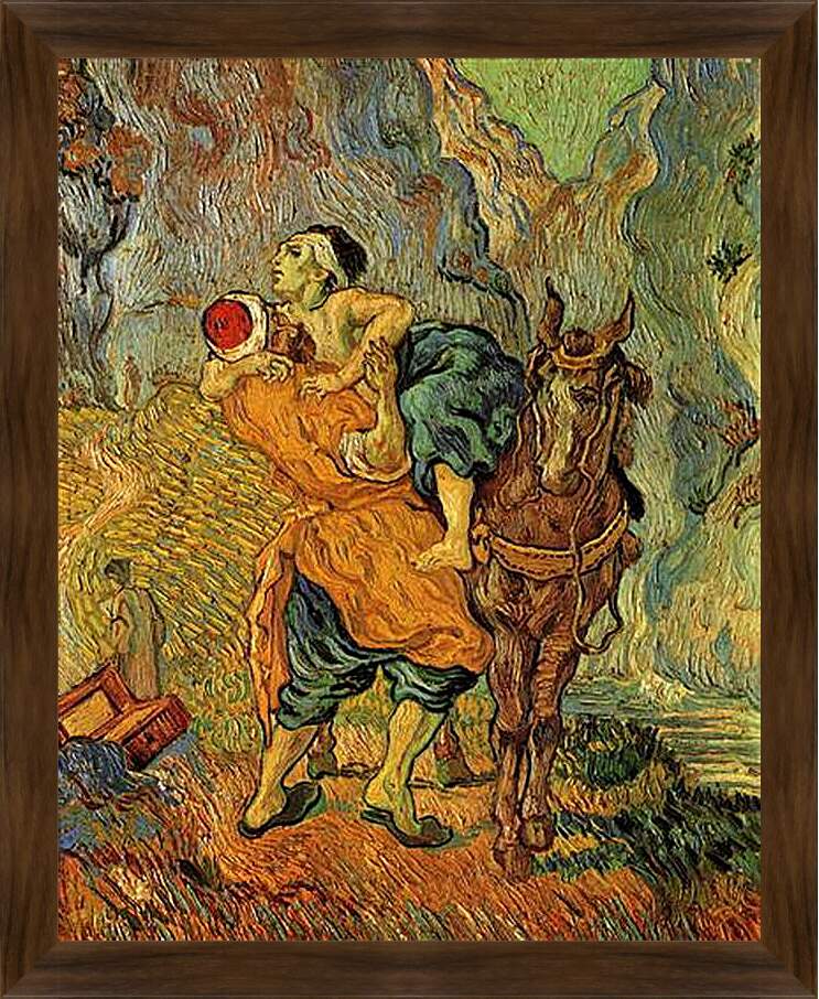 Картина в раме - The Good Samaritan after Delacroix. Винсент Ван Гог