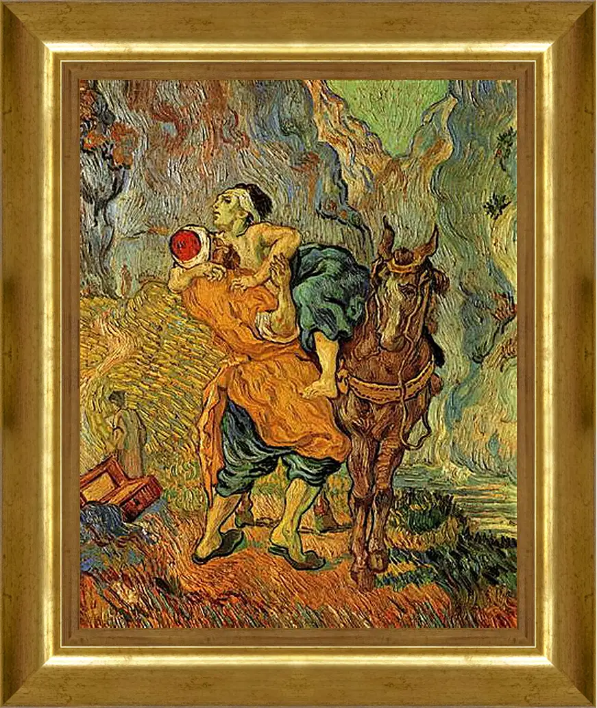 Картина в раме - The Good Samaritan after Delacroix. Винсент Ван Гог
