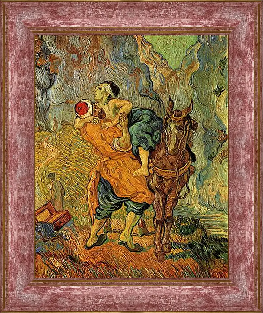 Картина в раме - The Good Samaritan after Delacroix. Винсент Ван Гог