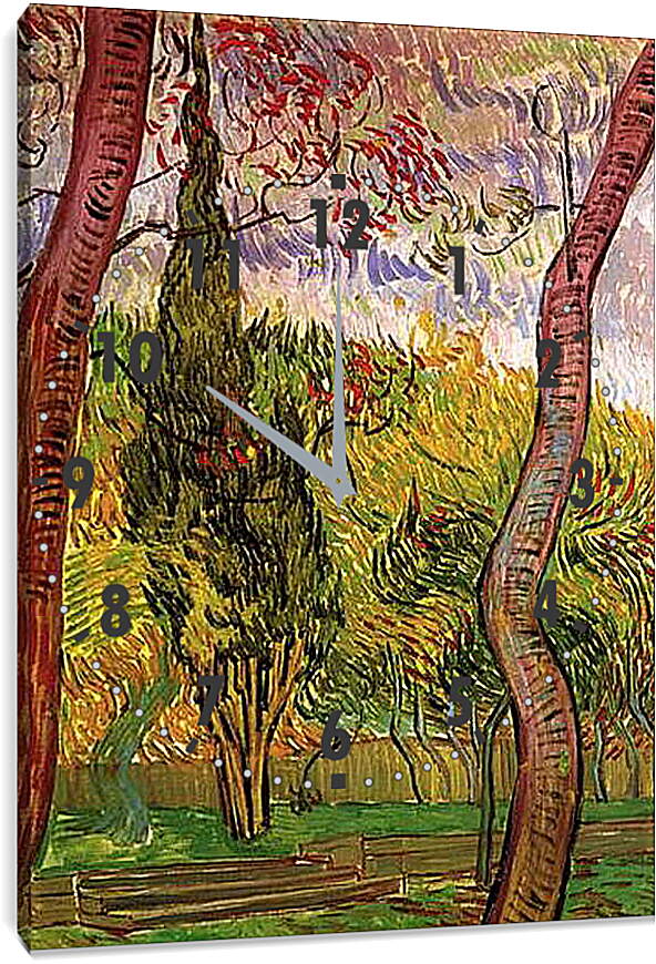 Часы картина - The Garden of Saint-Paul Hospital 2. Винсент Ван Гог
