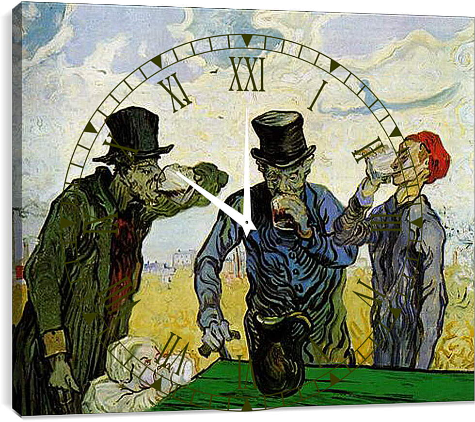 Часы картина - The Drinkers. Винсент Ван Гог