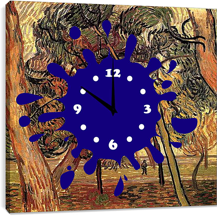 Часы картина - Study of Pine Trees. Винсент Ван Гог