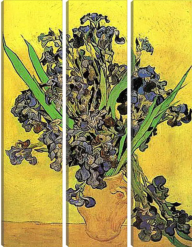 Модульная картина - Still Life Vase with Irises Against a Yellow Background. Винсент Ван Гог