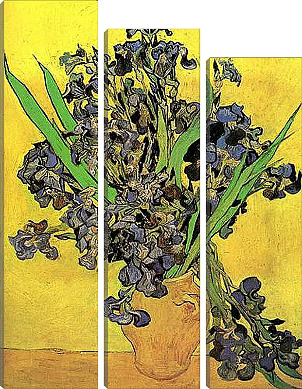 Модульная картина - Still Life Vase with Irises Against a Yellow Background. Винсент Ван Гог