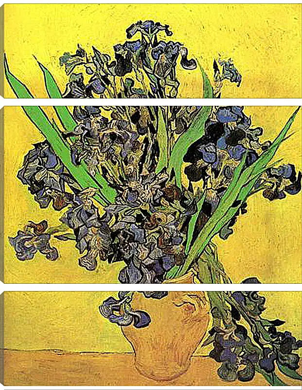 Модульная картина - Still Life Vase with Irises Against a Yellow Background. Винсент Ван Гог