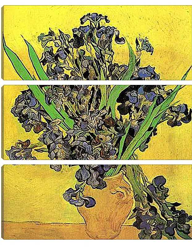 Модульная картина - Still Life Vase with Irises Against a Yellow Background. Винсент Ван Гог
