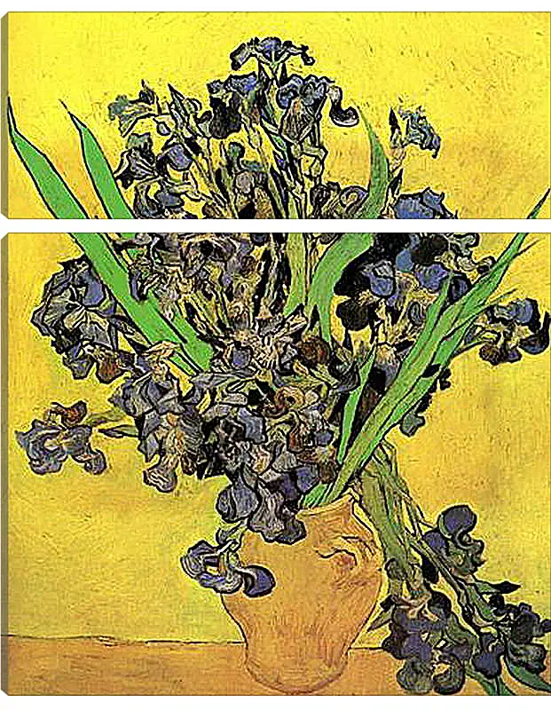 Модульная картина - Still Life Vase with Irises Against a Yellow Background. Винсент Ван Гог