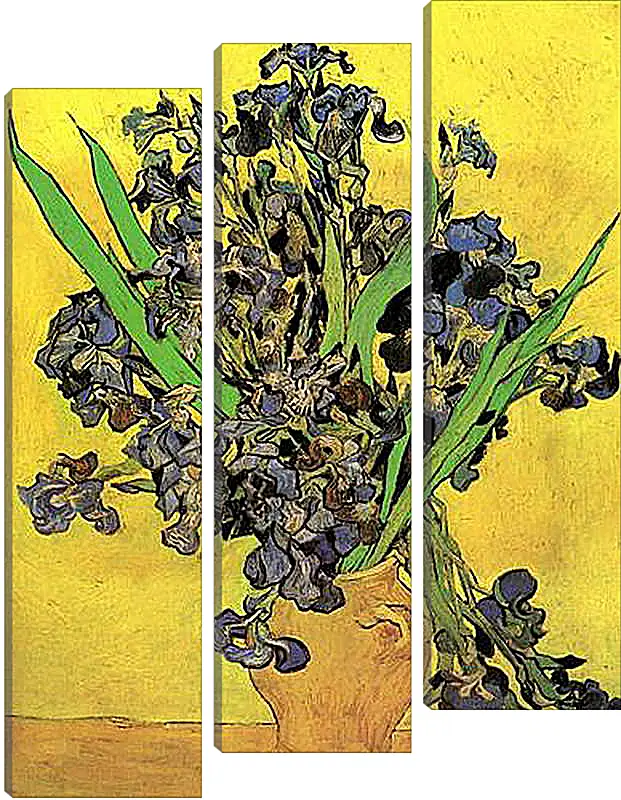 Модульная картина - Still Life Vase with Irises Against a Yellow Background. Винсент Ван Гог