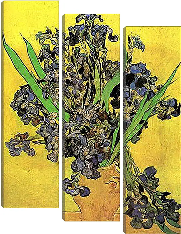 Модульная картина - Still Life Vase with Irises Against a Yellow Background. Винсент Ван Гог