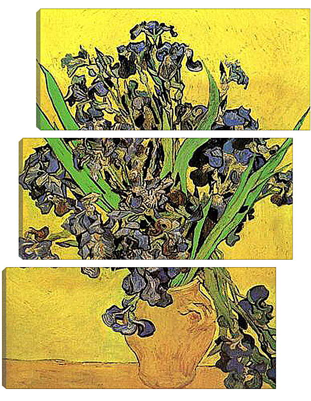 Модульная картина - Still Life Vase with Irises Against a Yellow Background. Винсент Ван Гог
