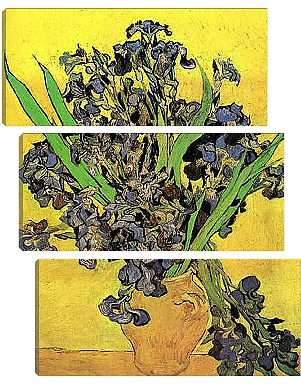 Модульная картина - Still Life Vase with Irises Against a Yellow Background. Винсент Ван Гог