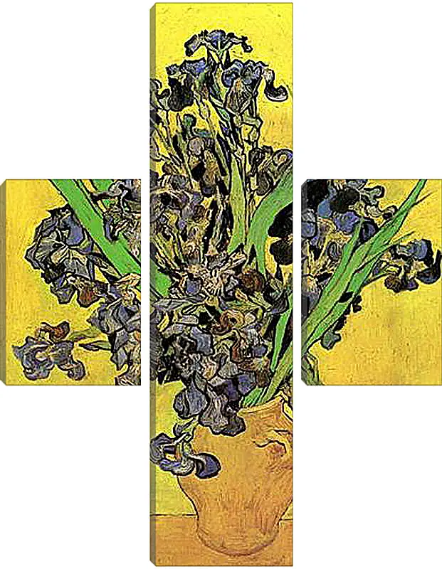 Модульная картина - Still Life Vase with Irises Against a Yellow Background. Винсент Ван Гог