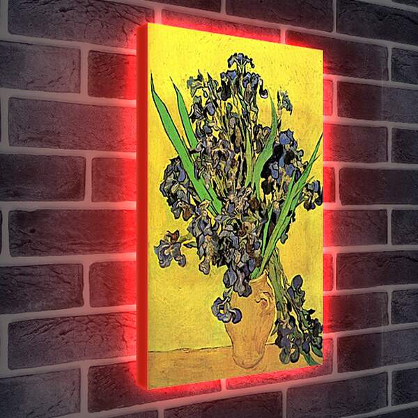 Лайтбокс световая панель - Still Life Vase with Irises Against a Yellow Background. Винсент Ван Гог