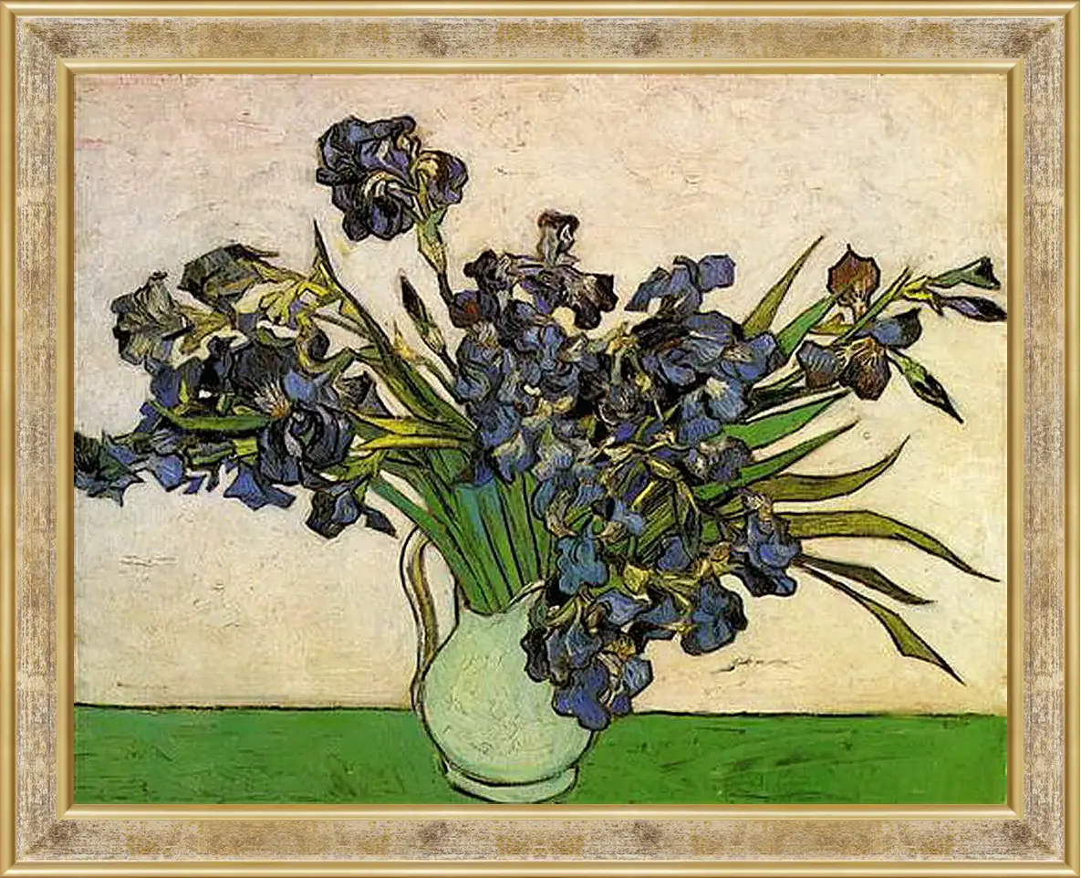 Картина в раме - Still Life Vase with Irises. Винсент Ван Гог