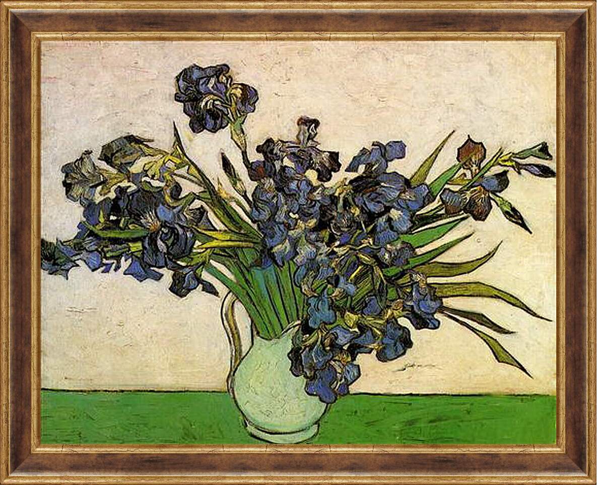 Картина в раме - Still Life Vase with Irises. Винсент Ван Гог
