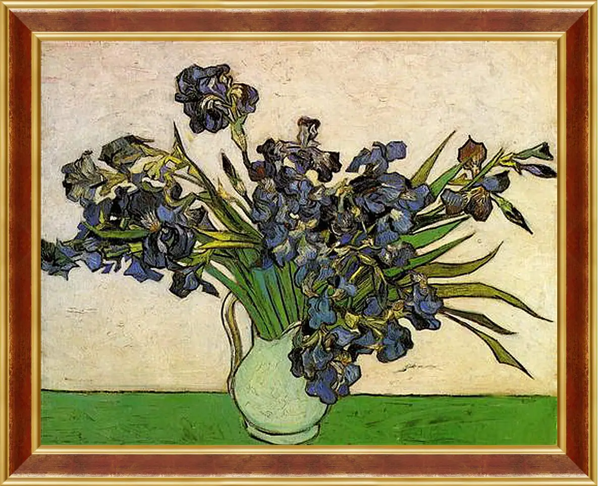 Картина в раме - Still Life Vase with Irises. Винсент Ван Гог