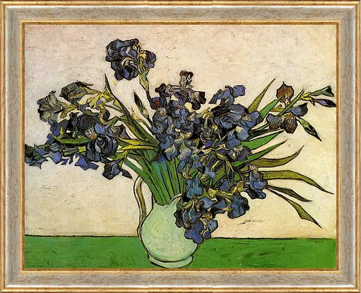 Картина в раме - Still Life Vase with Irises. Винсент Ван Гог
