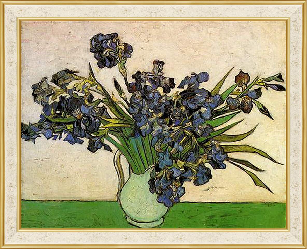 Картина в раме - Still Life Vase with Irises. Винсент Ван Гог