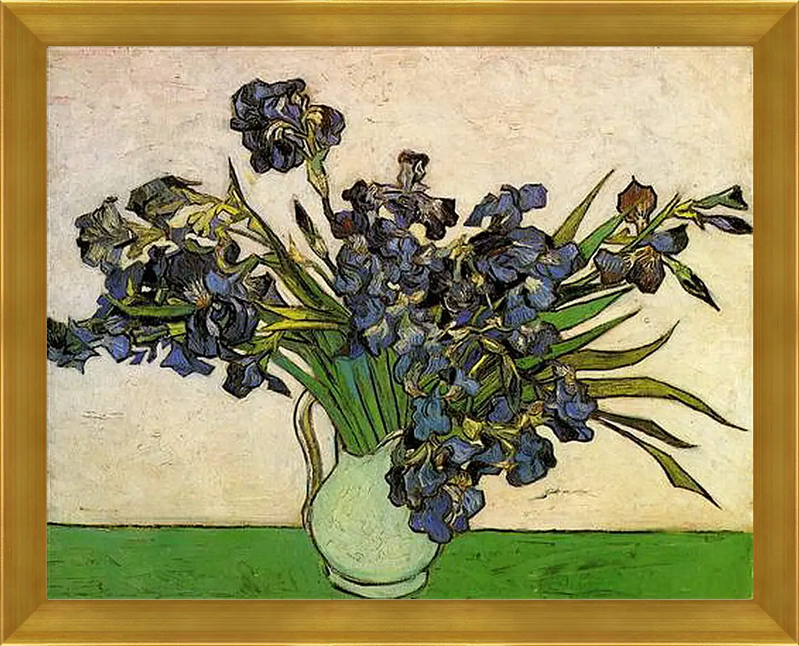 Картина в раме - Still Life Vase with Irises. Винсент Ван Гог
