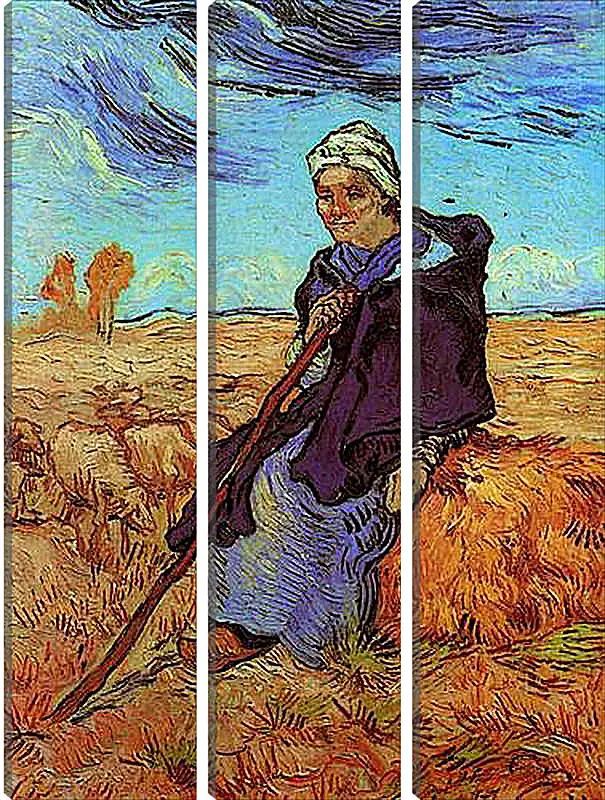 Модульная картина - Shepherdess, The after Millet. Винсент Ван Гог