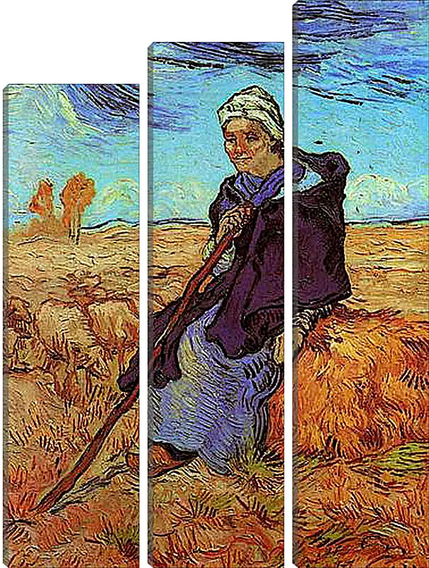 Модульная картина - Shepherdess, The after Millet. Винсент Ван Гог