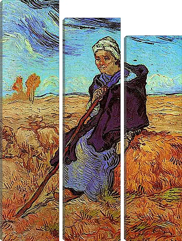 Модульная картина - Shepherdess, The after Millet. Винсент Ван Гог