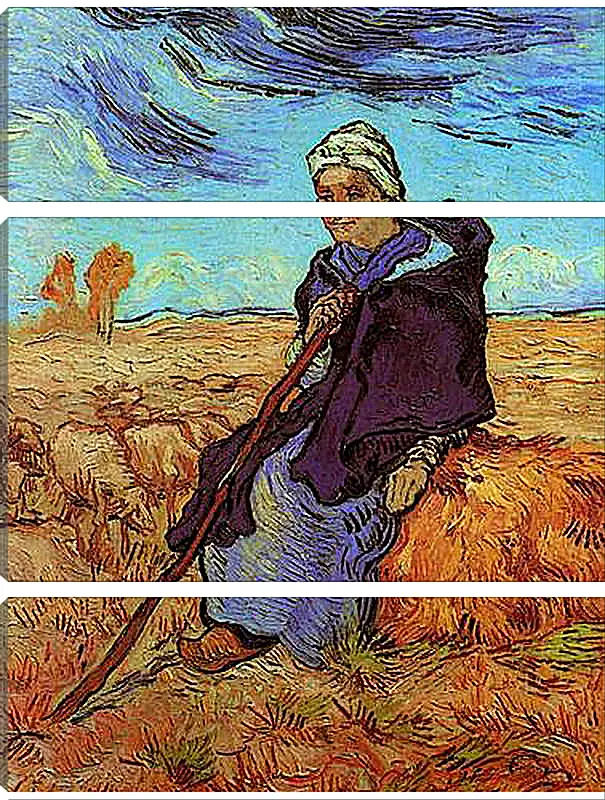 Модульная картина - Shepherdess, The after Millet. Винсент Ван Гог