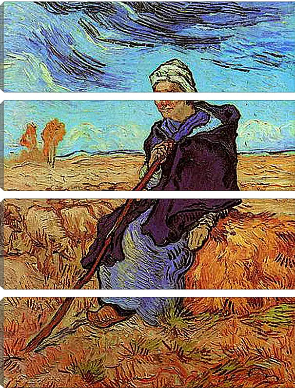 Модульная картина - Shepherdess, The after Millet. Винсент Ван Гог