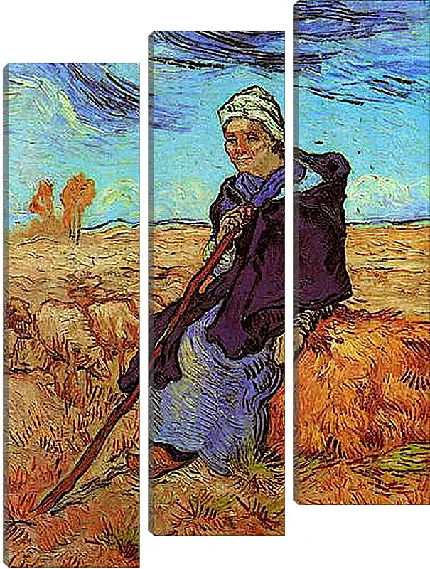 Модульная картина - Shepherdess, The after Millet. Винсент Ван Гог