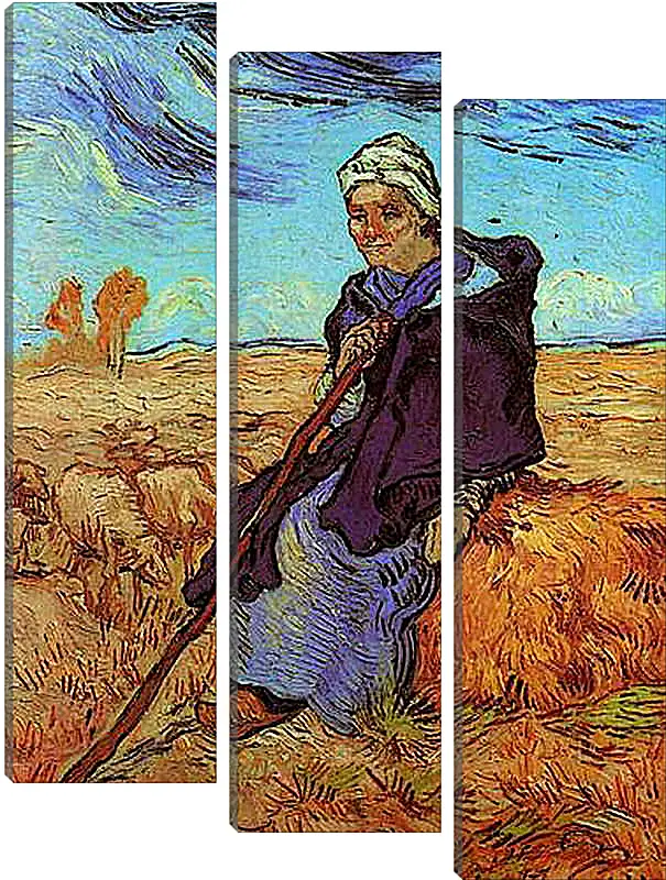 Модульная картина - Shepherdess, The after Millet. Винсент Ван Гог