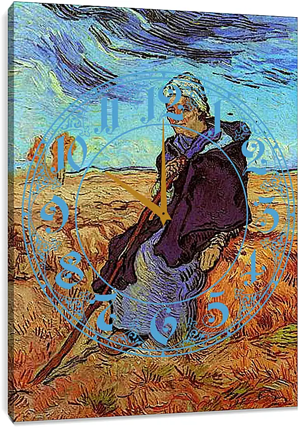 Часы картина - Shepherdess, The after Millet. Винсент Ван Гог