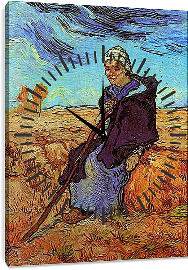 Часы картина - Shepherdess, The after Millet. Винсент Ван Гог