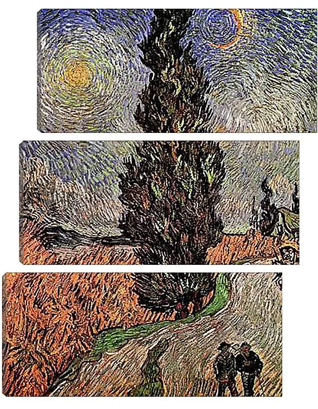 Модульная картина - Road with Cypress and Star. Винсент Ван Гог