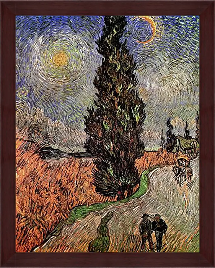 Картина в раме - Road with Cypress and Star. Винсент Ван Гог