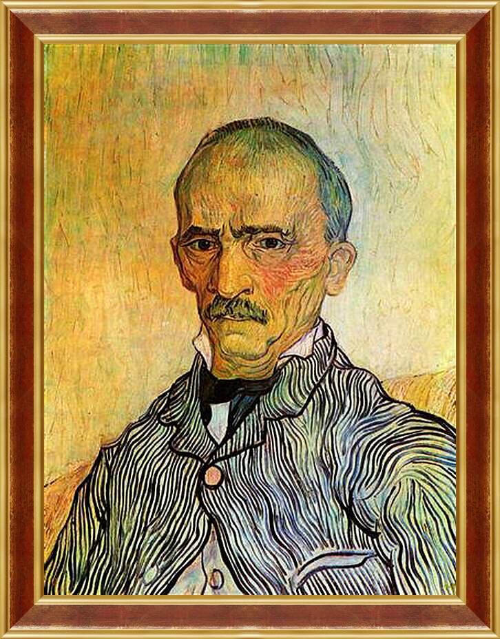 Картина в раме - Portrait of Trabuc, an Attendant at Saint-Paul Hospital. Винсент Ван Гог