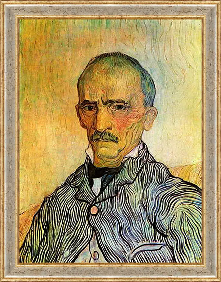 Картина в раме - Portrait of Trabuc, an Attendant at Saint-Paul Hospital. Винсент Ван Гог