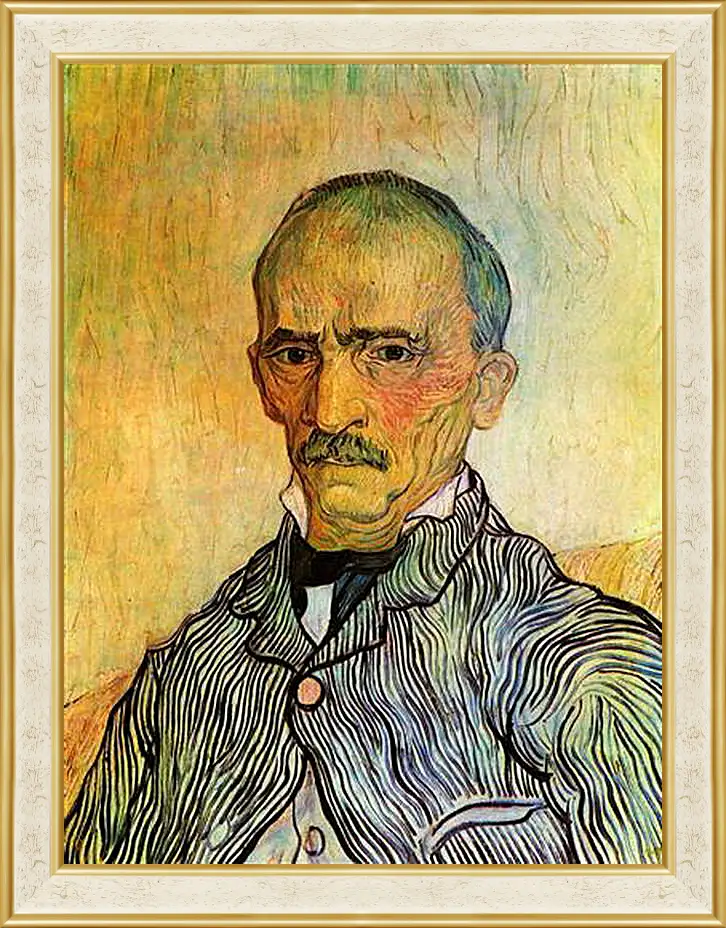 Картина в раме - Portrait of Trabuc, an Attendant at Saint-Paul Hospital. Винсент Ван Гог