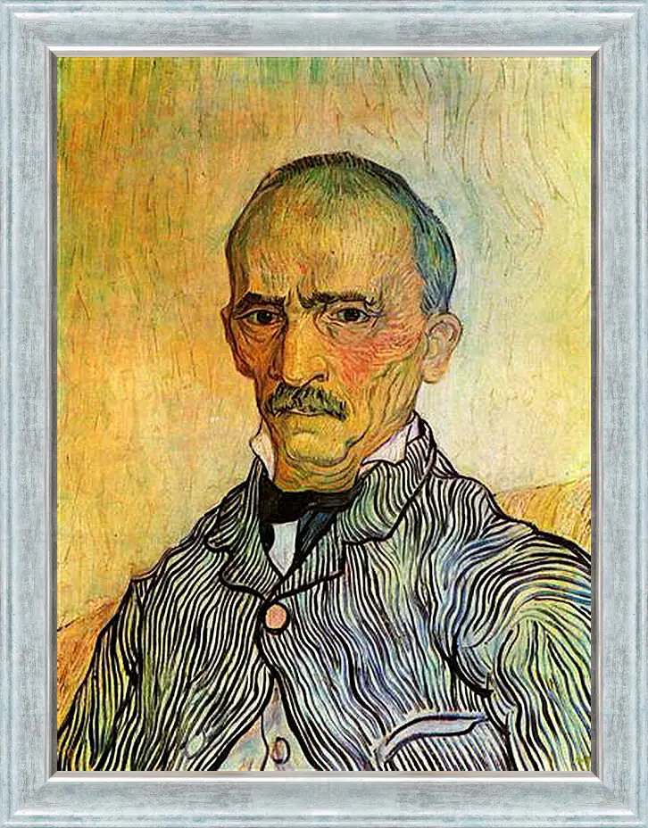 Картина в раме - Portrait of Trabuc, an Attendant at Saint-Paul Hospital. Винсент Ван Гог