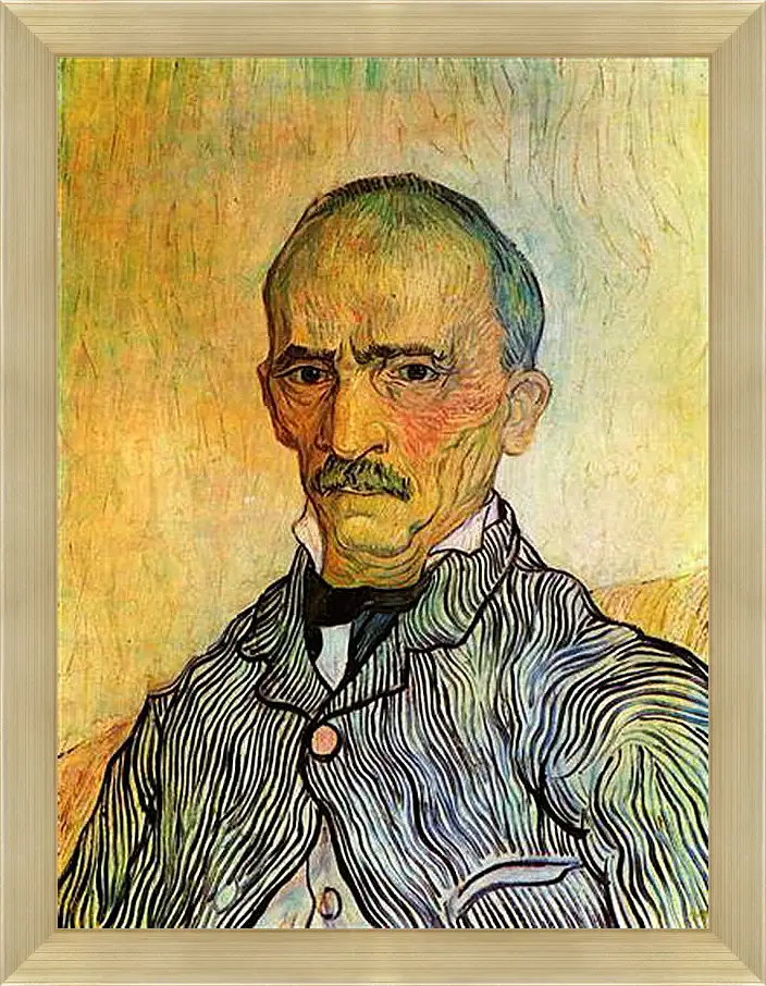 Картина в раме - Portrait of Trabuc, an Attendant at Saint-Paul Hospital. Винсент Ван Гог