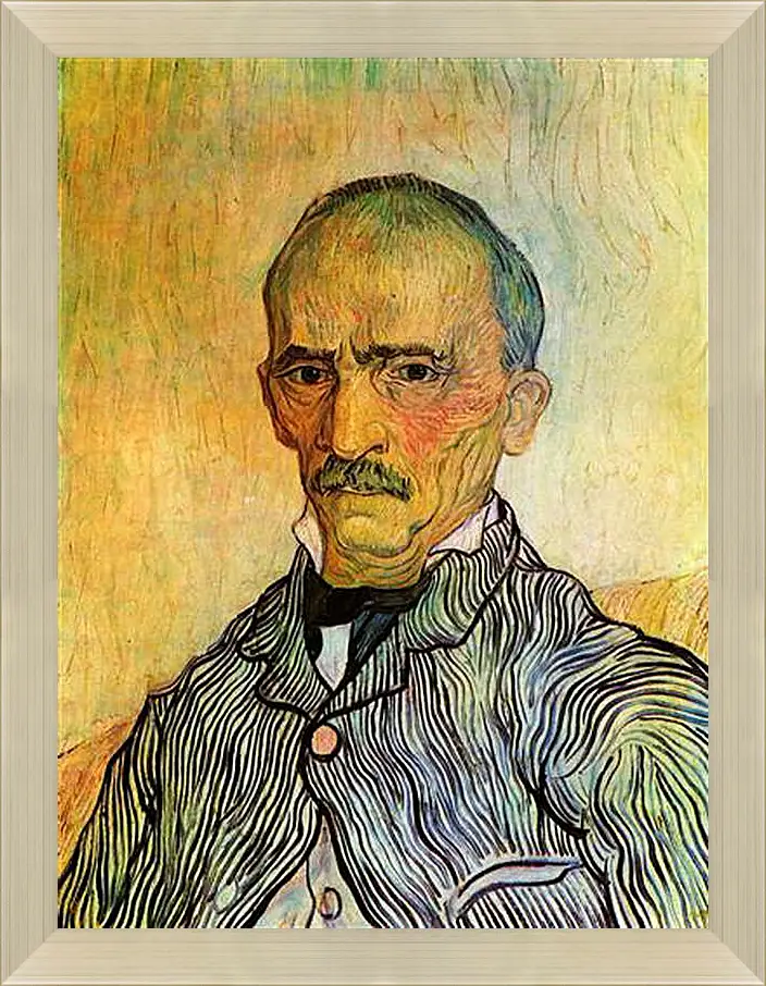 Картина в раме - Portrait of Trabuc, an Attendant at Saint-Paul Hospital. Винсент Ван Гог