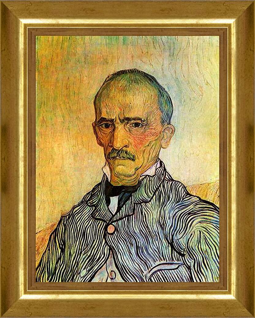 Картина в раме - Portrait of Trabuc, an Attendant at Saint-Paul Hospital. Винсент Ван Гог