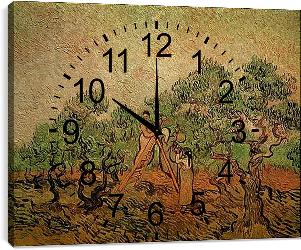 Часы картина - Olive Picking 3. Винсент Ван Гог